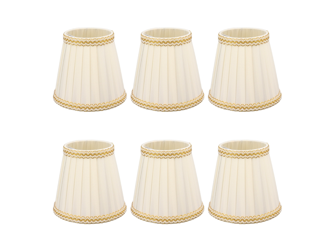 Conjunto de 6 Abajur Clip On Pequeno de Têxtil para Lâmpadas E14 Acessórios de Iluminação S/MARCA