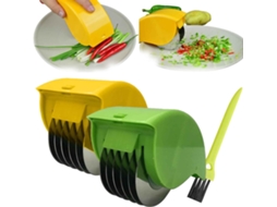 Picador de Salsa/ervas Manual com 6 Lâminas Removíveis de Aço Inoxidável MDUG (1 Verde e 1 Amarelo)