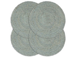 Vidaxl Individuais Mesa 4 Pcs Juta Liso 38 Cm Redondo Verde Azeitona