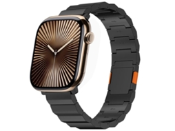 Bracelete para Apple Watch 42/41/40/38mm Liga de Titânio com Fecho Magnético de Elo Único Preto e Laranja XIAOMOYU