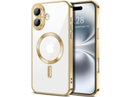 Capa Para Iphone 17 - Capa Metálica Com Compatibilidade Magnética, Design Fino - Dourada
