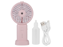 Laxiscreed Ventilador Portátil De Mão Com Hidratação Por Spray, Carregamento Usb E Tanque De 12ml, Cor Rosa