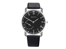 Relógio de Pulso Masculino Simples de Quartzo com Pulseira de Couro Pu Preto