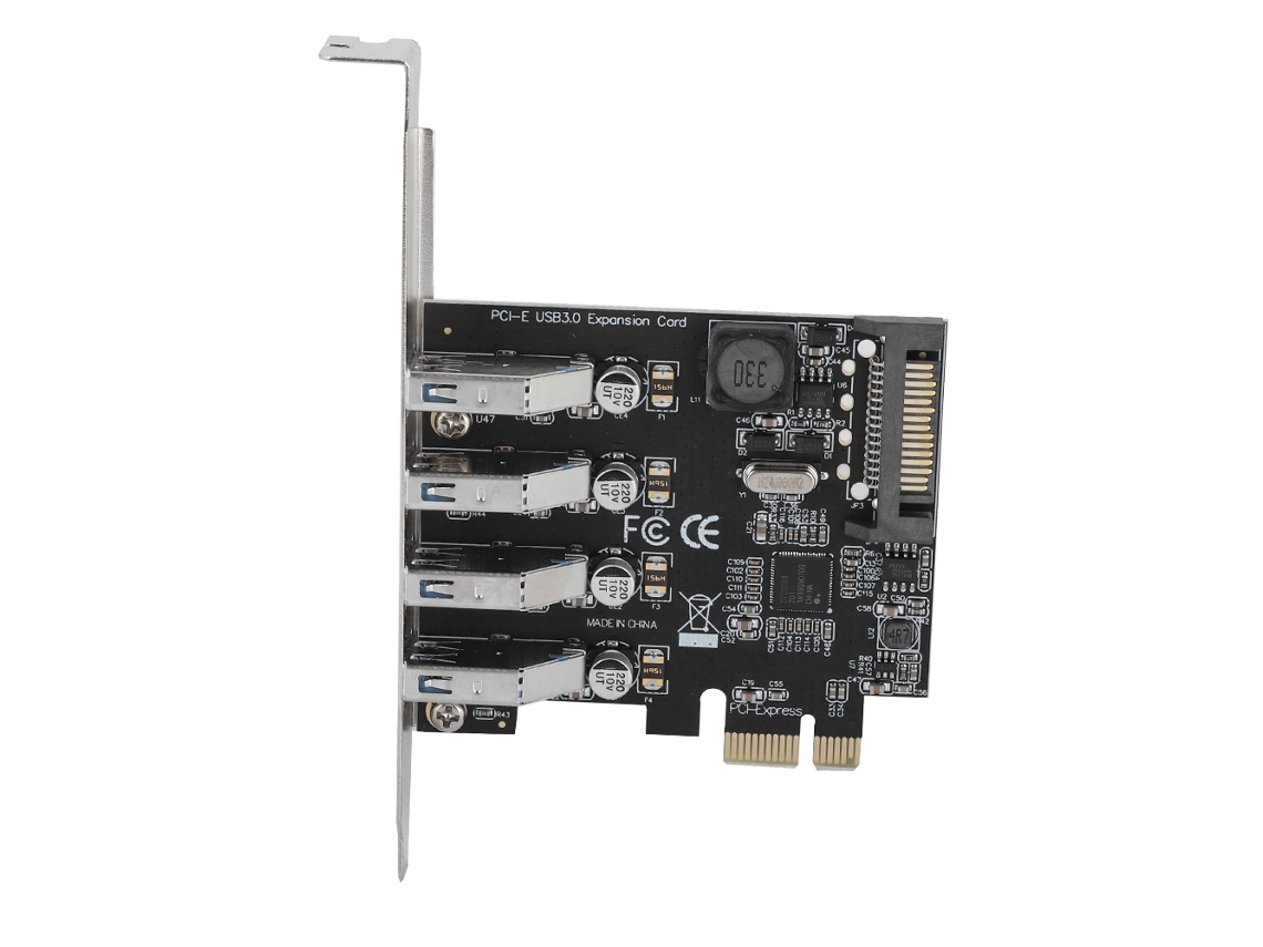 Placa De Adaptador Conversor/extensor Pci-e Para 4 Portas Usb 3.0 5gbps Para Desktops