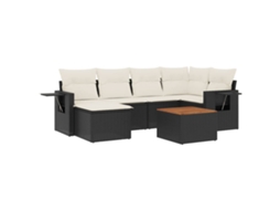 Conjunto 1 Conjunto De Sofás De Jardim Vidaxl Preto Vime Pe (62 X 62 X 69 Cm)