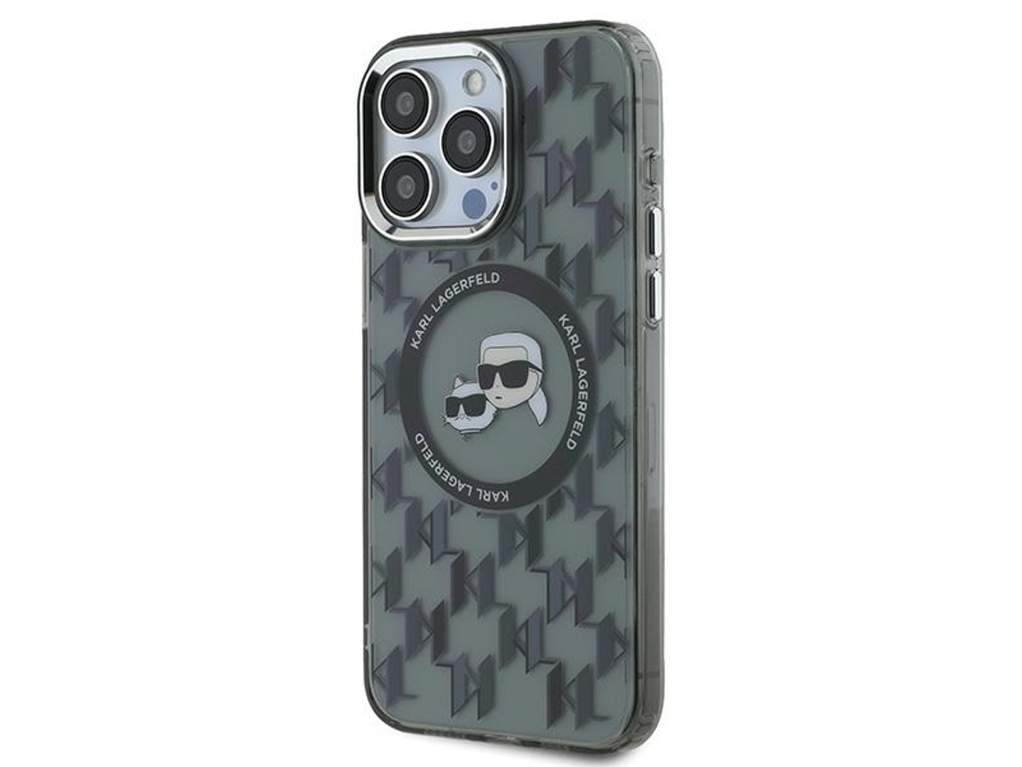 Capa Magsafe para iPhone 15 Pro Max KARL LAGERFELD Pele Sintética Preto