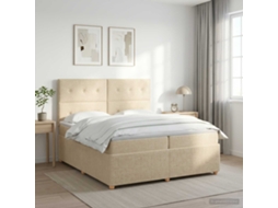 Vidaxl Cama Box Spring Com Colchão Creme 200 X 200 Cm Tecido