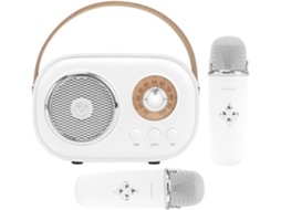 Mini Máquina De Karaokê Infantil Com Alto Falante Bluetooth Portátil E 2 Microfones Sem Fio. Brinquedo Ideal Para Meninos E Menina Aquaforge