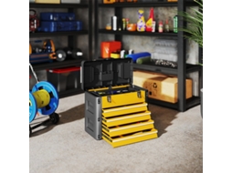 Werkzeugkiste Leer, 49,7 X 25,3 X 40,7 Cm Werkzeugkasten Mit 4 Schubladen, Mini-box Stahl Gelb