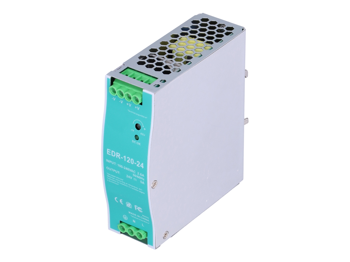 Fuente De Alimentación Rail Industrial 24v 5a 120w Estable Ac100-240v Edr-120-24