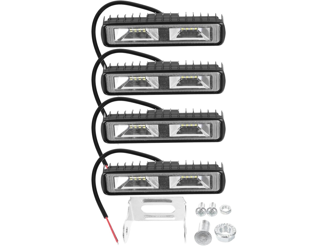 Barra De Luz Led De Alumínio De 4 Peças, 48 W, 16 Leds Para Carro (colorida)