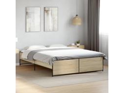 Estrutura De Cama 160x200 Cm Derivados Madeira/metal
