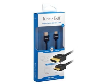Cabo LORENZ BELL HDMI-Mini HDMI C Slim — Ligação HDMI C e HDMI Mini | 1.2m