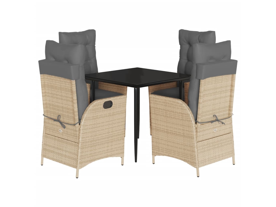 Garden Dining Set, Garden Dining Sets Vidaxl Bege Rattan / Vime (80 X 80 X 74 Cm)