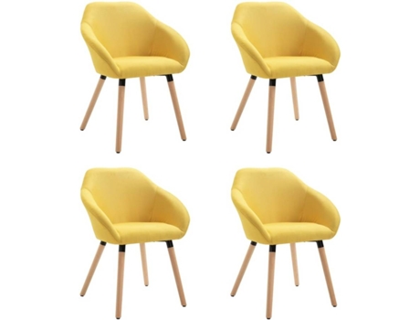Conjunto 4 Cadeiras de Jantar  (Amarelo - Tecido - 62 x 54 x 83.5 cm)