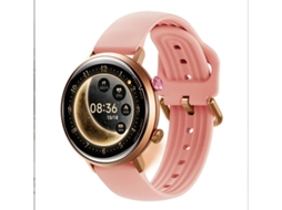 Smartwatch com tela AMOLED de 1,32 polegadas e design ultrafino de 9 mm, resistente à água até 5 ATM e IP69, mais de 100 modos esportivos, rosa.