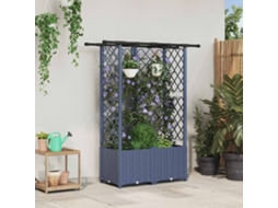 Vidaxl Cama Elevada Com Treliça E Telhado Cinzento 124 X 40 X 136 Cm