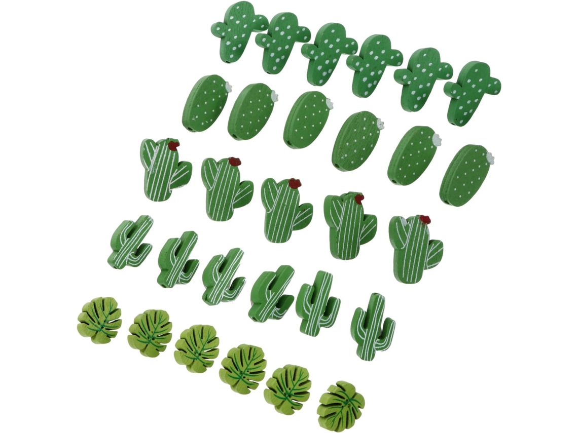Tachinhas Secfou Com Design De Cacto E Folha Palmeira Para Quadros Cortiça, Material Sintético E Ferro, 30 Unidades