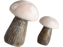 Kit de 2 Estatuetas de Cogumelos em Resina para Decoração de Jardim, Tamanho Generoso, Pequenas Es Às Intempéries, CHABERLU