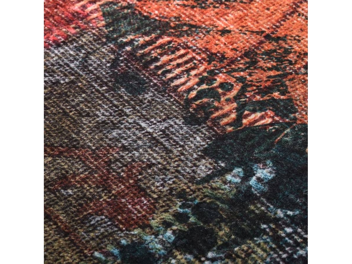 vidaXL Tapete lavável antiderrapante 80x300 cm patchwork multicor
