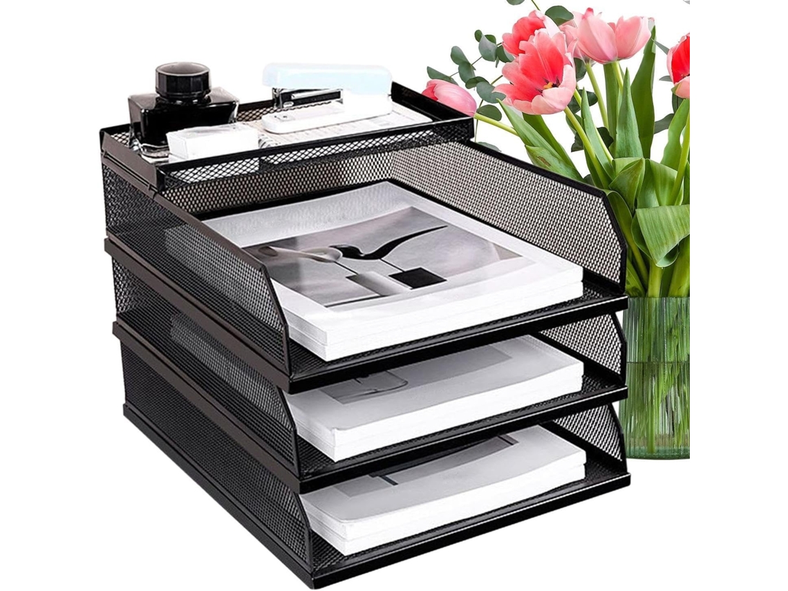 Lurelia Organizador Vertical Em Metal E Papel 4 Níveis Para Escritório