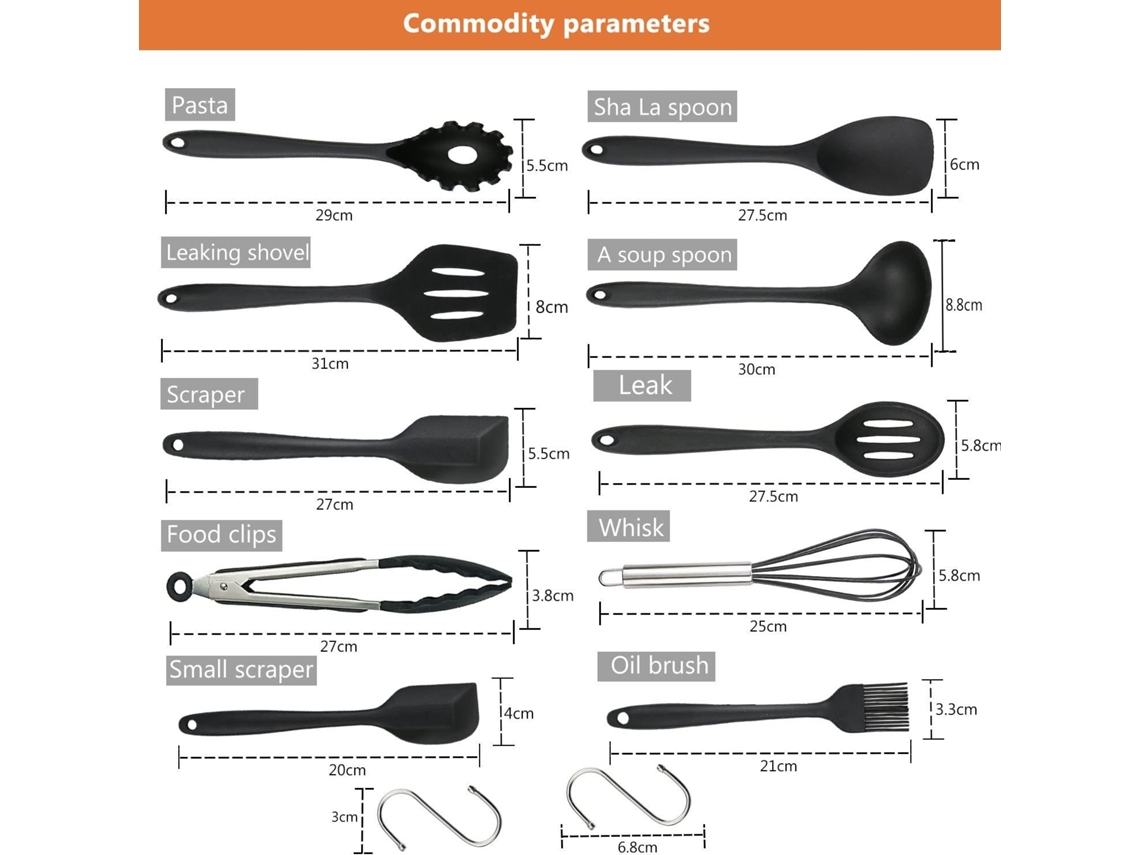 Conjunto De 20 Utensílios De Cozinha De Silicone, Resistentes Ao Calor, Antiaderentes, Para Cozinhar E Assar, Com 10 Ganchos Em S Verde Aquaforge