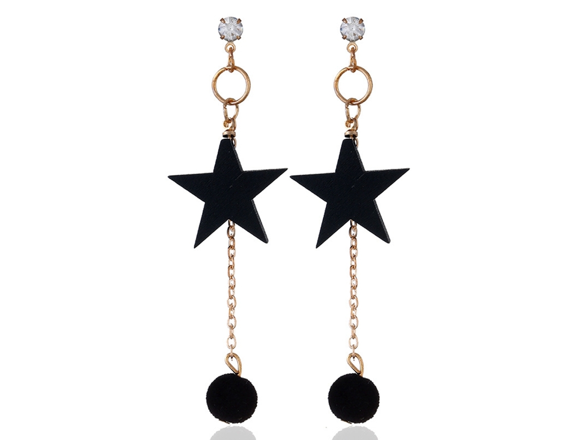 Brincos Liga Zinco Estrela Bola Cabelo Decorativos Simples Modernos