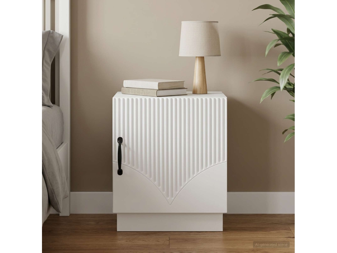 Vidaxl Mesa-de-cabeceira Branco 43 X 34,5 X 47 Cm Derivados De Madeira