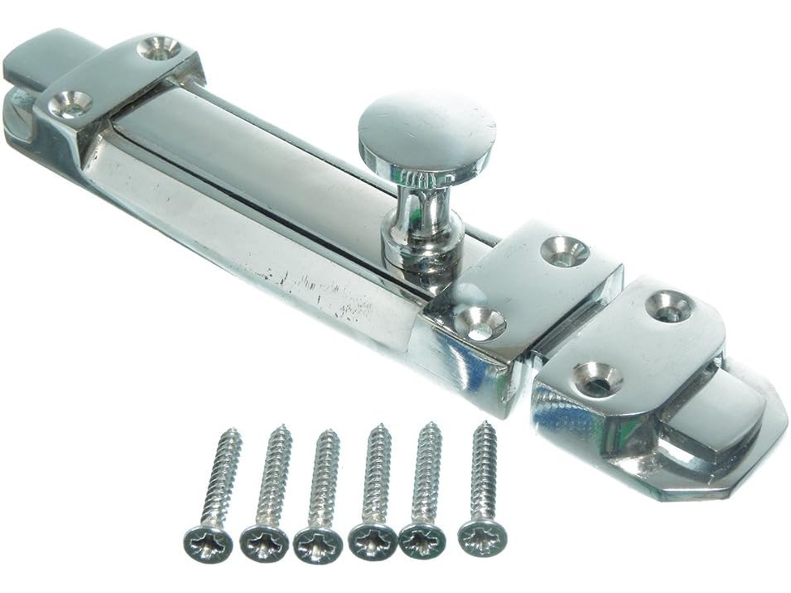 Conjunto Completo De 2 Fechaduras De Segurança Em Latão Cromado Com Parafusos, 150 Mm