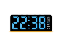 Novo Relógio Digital Grande Led Com Luz De Ambiente, Data, Soneca, 2 Alarmes E Luz De Fundo, Branco Azul. Sfushos