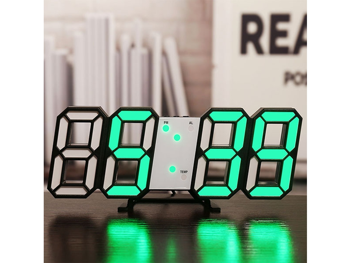 Relógio Digital Led 3d Para Decoração De Parede, Luminoso, Modo Noturno, Ajustável, Eletrônico, Relógio De Mesa, Decoração De Pare Slowmoose