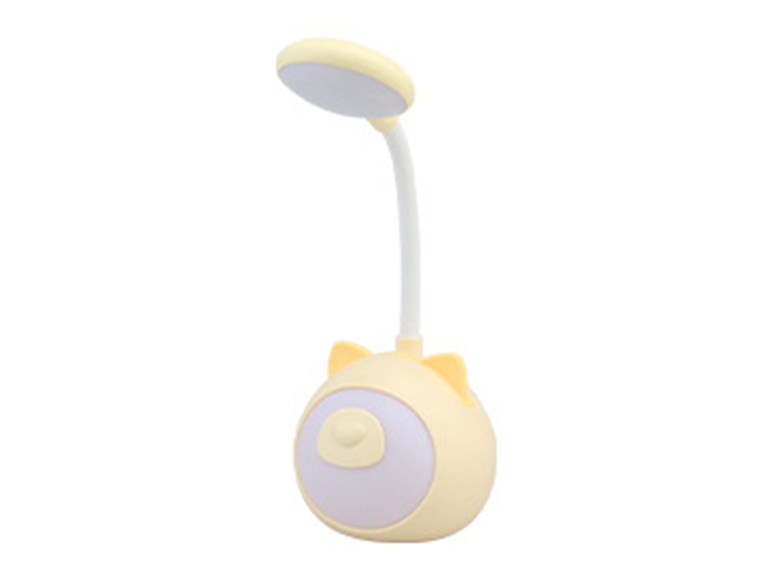 Lâmpada de Mesa LED para leitura, proteção ocular, USB recarregável, ajuste de tom, gato amarelo S/MARCA