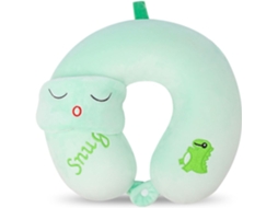 Travesseiro de Viagem Infantil em Espuma Viscoelástica com Máscara de Dormir AQUAFORGE (dinossauro)