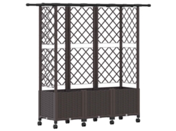 Conjunto 1 Canteiro De Jardim Elevado Vidaxl Castanho Polipropileno (163,5 X 40 X 142 Cm)