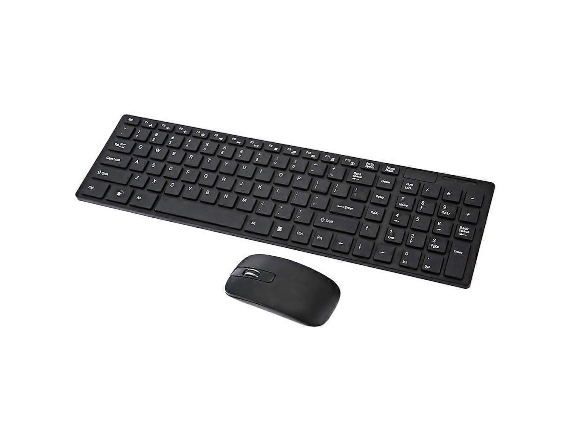 Teclado Sem Fio 2.4g, Teclado De Escritório Ultrafino Com Mouse Ly Ebike (preto, Com Capa, Sem Bateria)