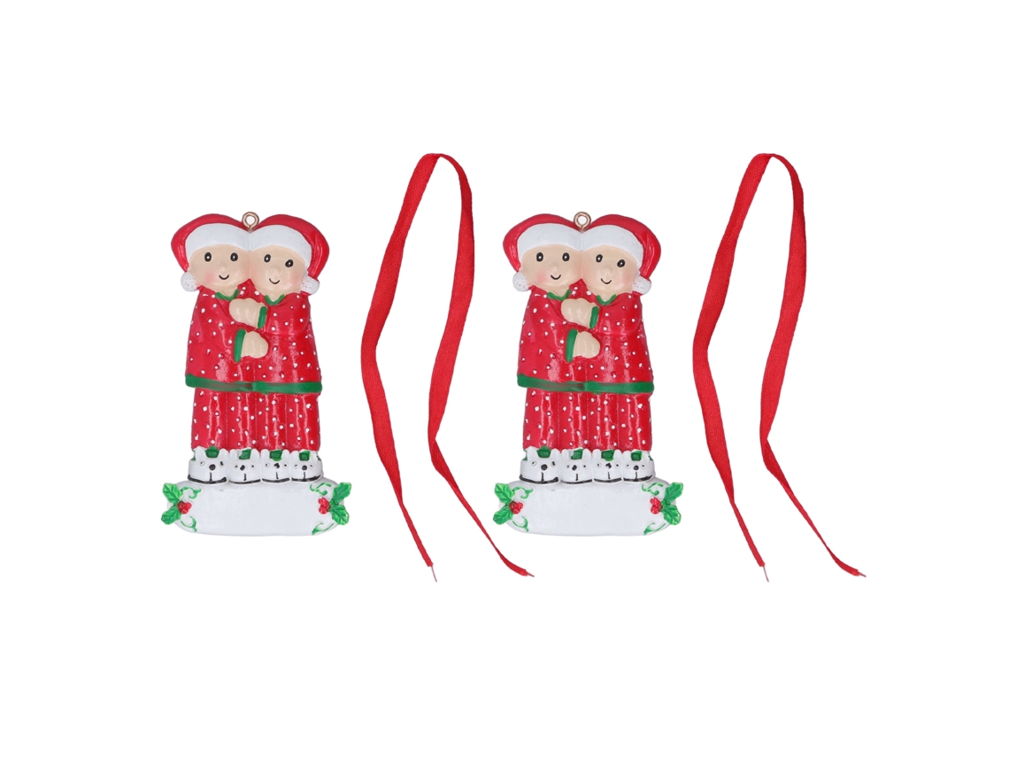 2pcs Pingente de Natal em Resina S/MARCA