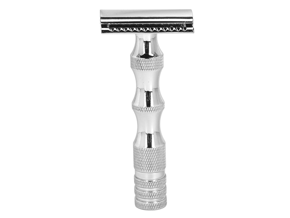 Tijera De Seguridad De Doble Filo Para Barba Manual Plata