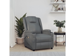 Vidaxl Poltrona Elétrica De Massagens Couro Artificial Antracite