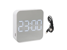 Aetheria relógio Digital Led com 2 Alarmes Tela Clara Multifuncional Data Temperatura Branco