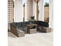Vidaxl Conjunto De Sofá De Jardim 11 Unid. Cinza E Marrom