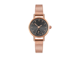 Relógio de Pulso Simples Casual de Moda Pulseira de Malha Quartzo E17 w Preto