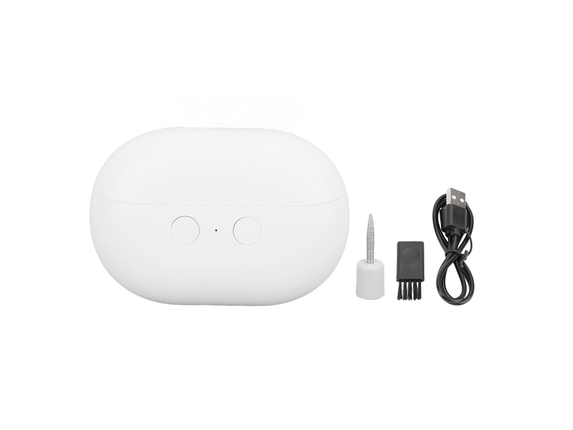 Cortador de unhas elétrico 3 em 1 com polimento, 2 velocidades e luz indicadora branco