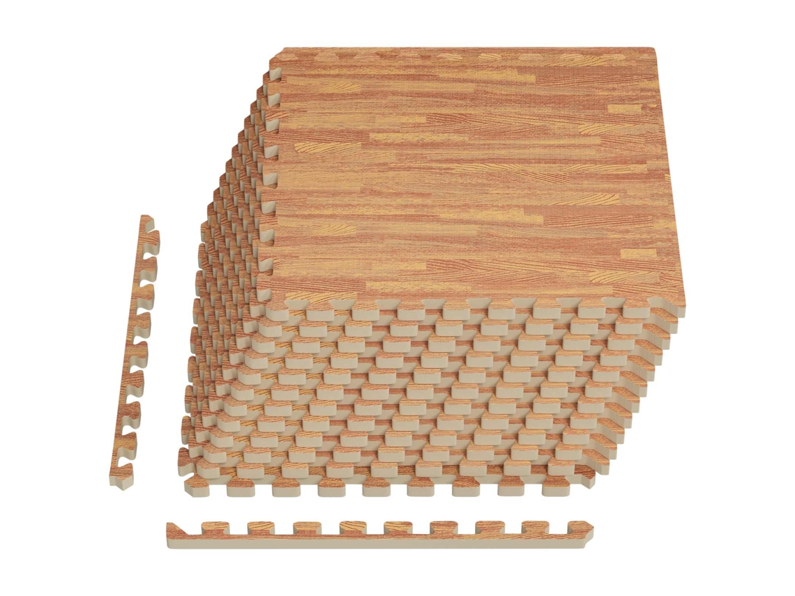 Conjunto 12 Mats De Quebra-cabeça Interligados Vidaxl Castanho Espuma (4,32 M²)