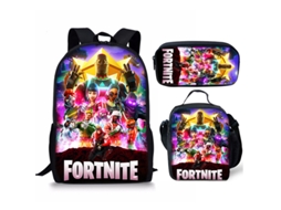 Conjunto De Três Peças Com Estampas De Jogos: Mochila + Sacola Transversal + Estojo, Mochila Escolar De Grande Capacidade, Estilo 3