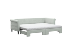 Sofá-cama com gavetão VIDAXL Cinzeto Veludo (80x200 cm)