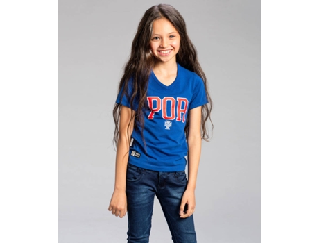 T-Shirt FPF POR Azul Júnior Mulher (Tam: XS)