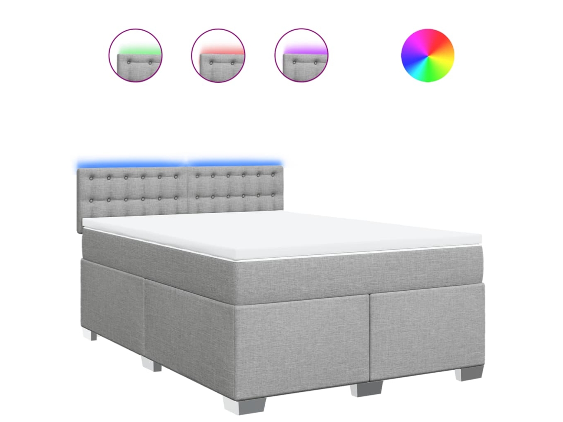 Box Spring Bed, Box Spring Beds Vidaxl Cinzeto Tecido (160 X 200 Cm)