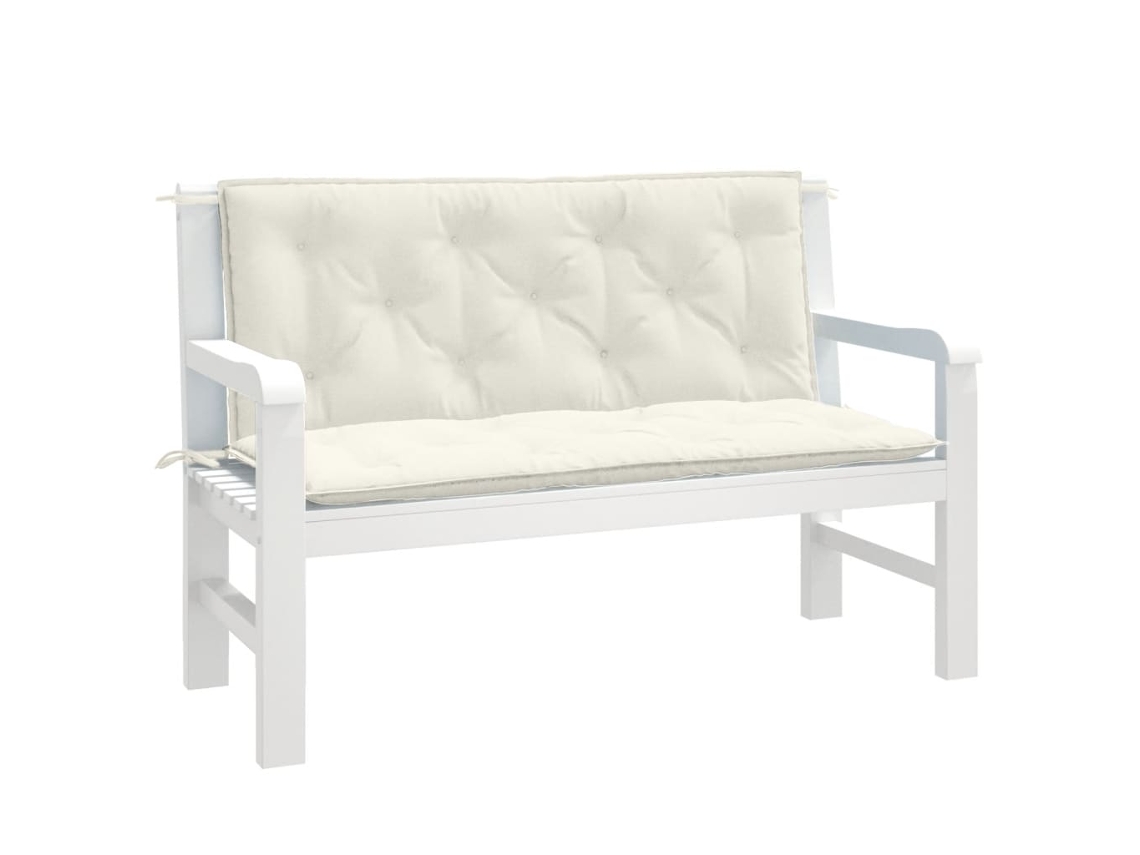Vidaxl Almofadões Banco Jardim 2pcs 120x50x7cm Mesclado Creme