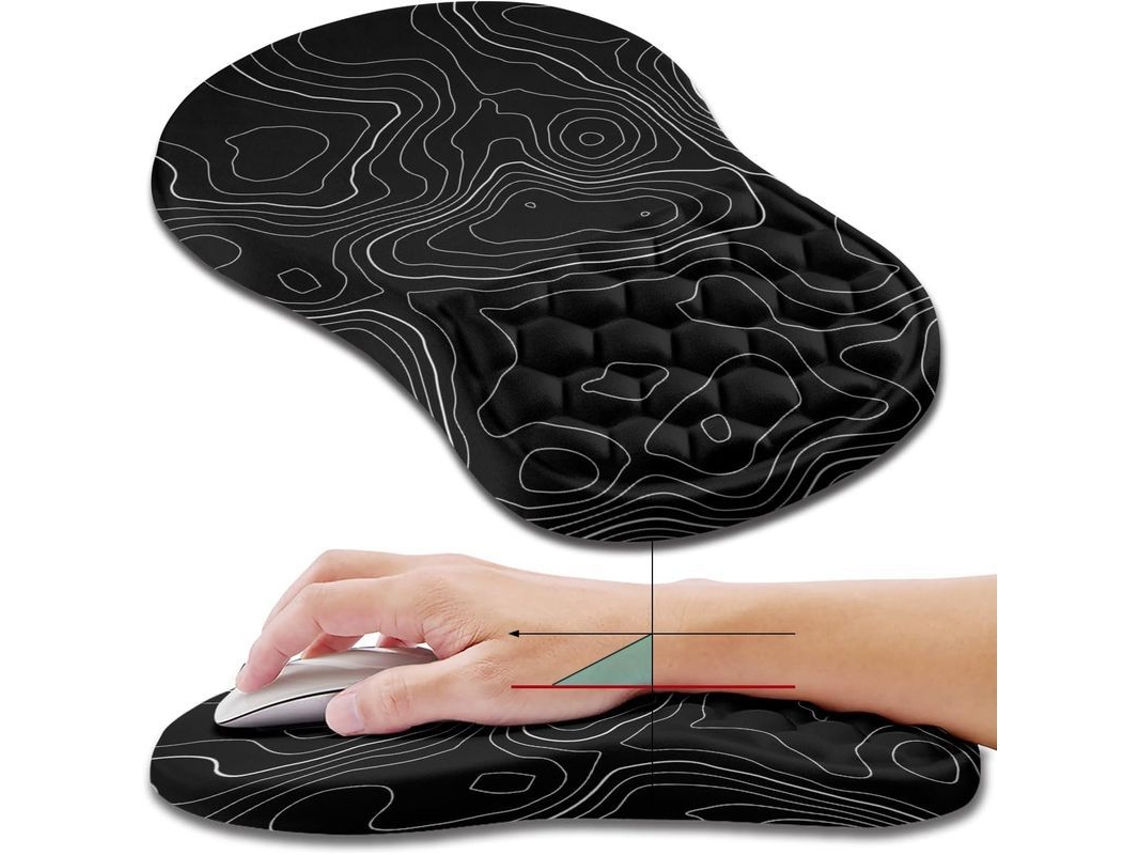 Mouse pad ergonômico com apoio ao punho, espuma de memória e massagem | S/MARCA