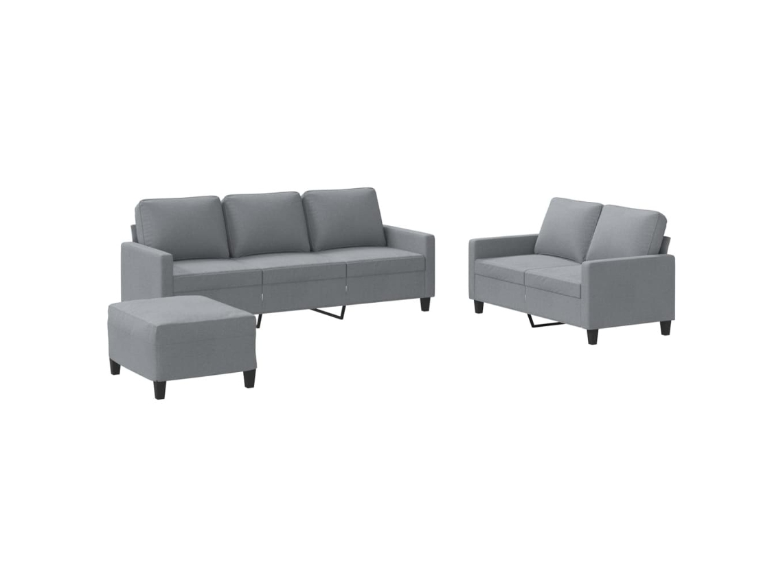 Conjunto de Sofás com Almofadões Tecido Cinzento Claro MAISON EXCLUSIVE
